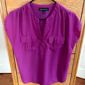 Cap Sleeve Blouse - Magenta - INC